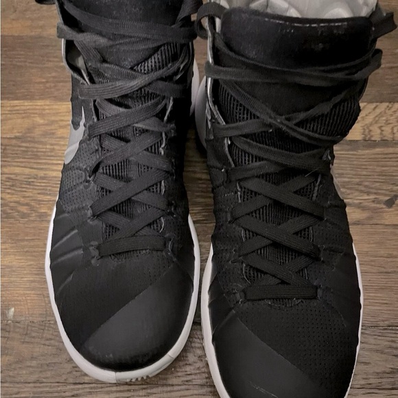 nike mens 2015 zoom sz 7.5 black silver mens high tops hyperdunk - Picture 6 of 13
